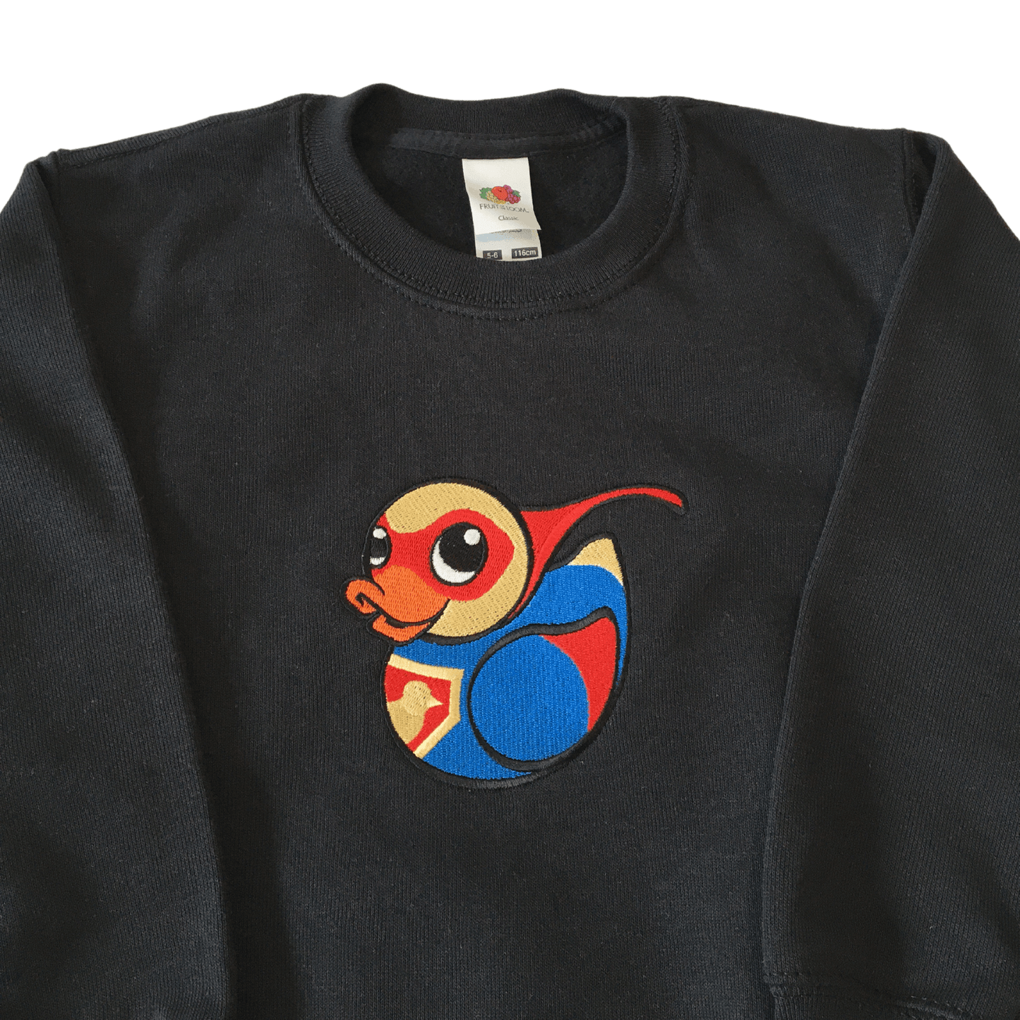 kids super duck black sweatshirt front middle