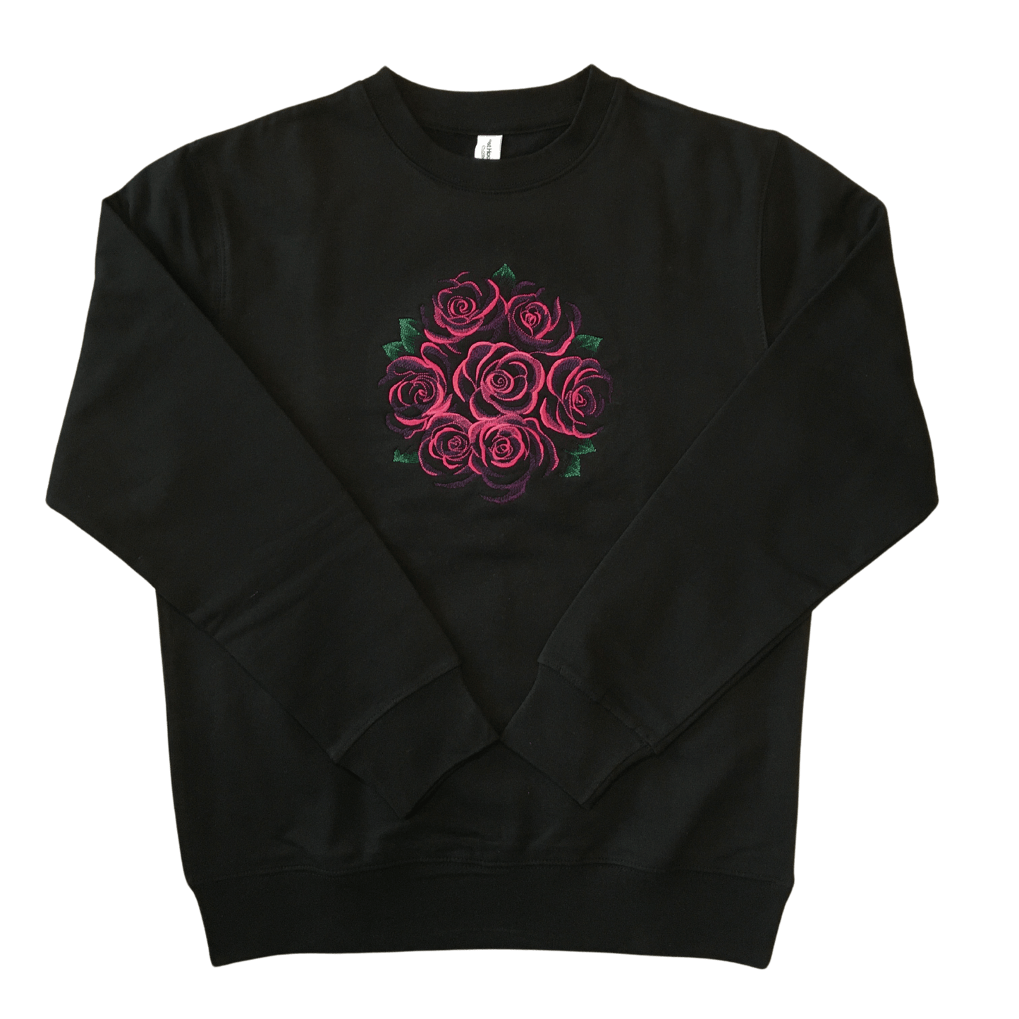 women bouquet of roses black sweatshirt front ful