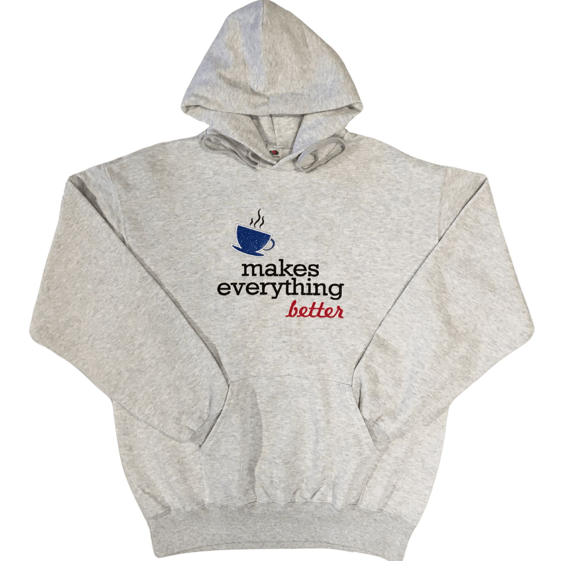 men coffee makes everything better grey hoodie front ful