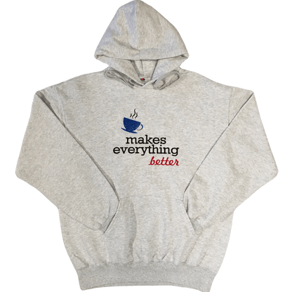 men coffee makes everything better grey hoodie front ful