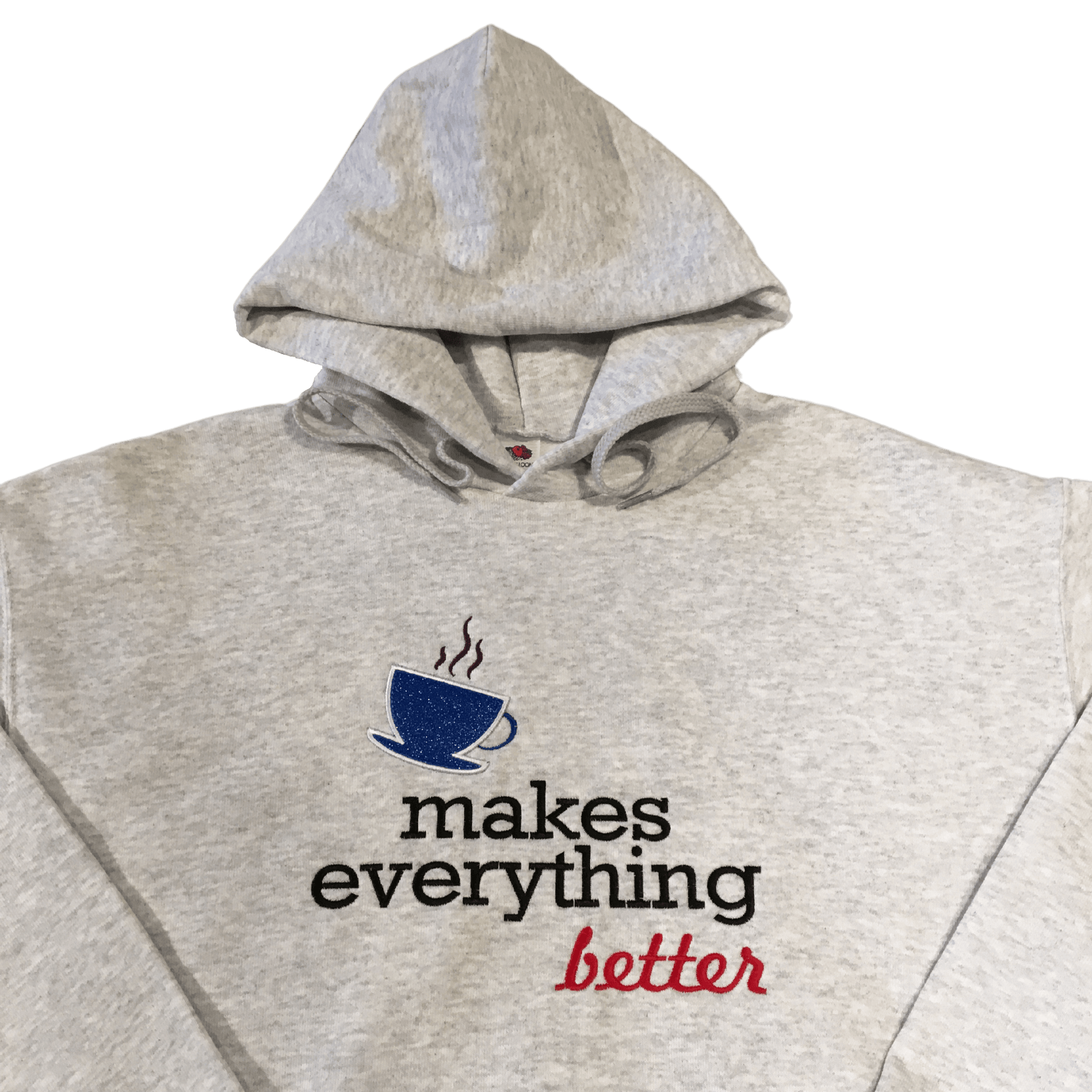 men coffee makes everything better grey hoodie front middle