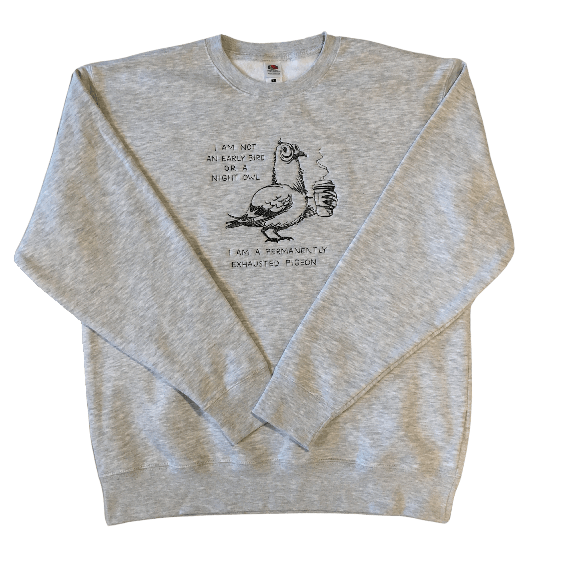 men exhausted pigeon grey sweatshirt front ful