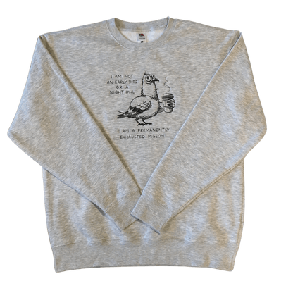 men exhausted pigeon grey sweatshirt front ful