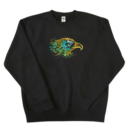 men fierce eagle black sweatshirt front ful