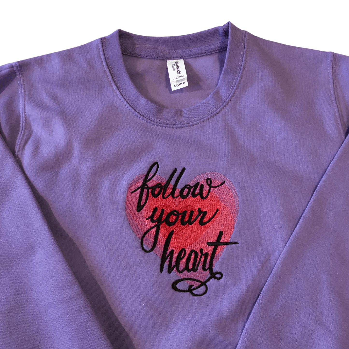 kids follow your heart lavender sweatshirt front middle