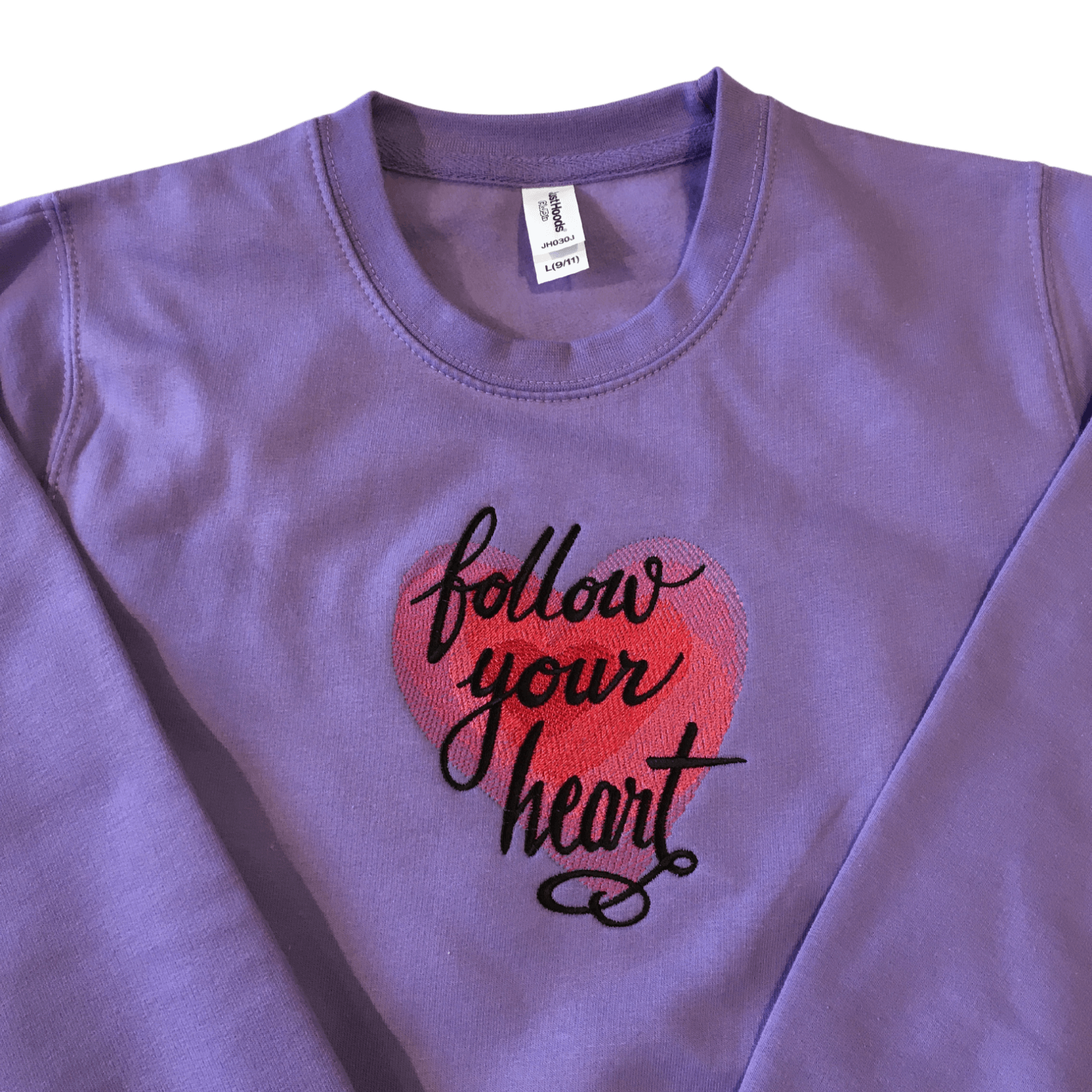 kids follow your heart lavender sweatshirt front middle