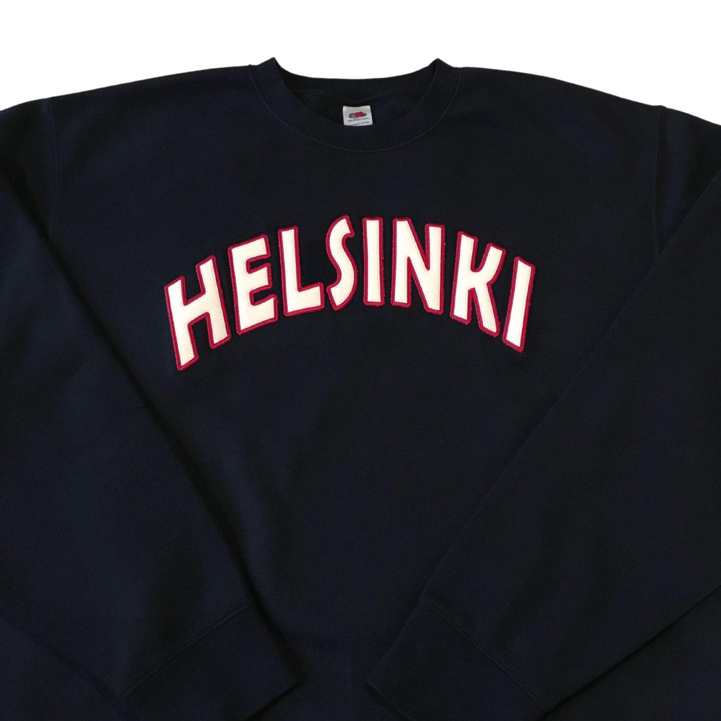 men helsinki applique deep navy sweatshirt front middle