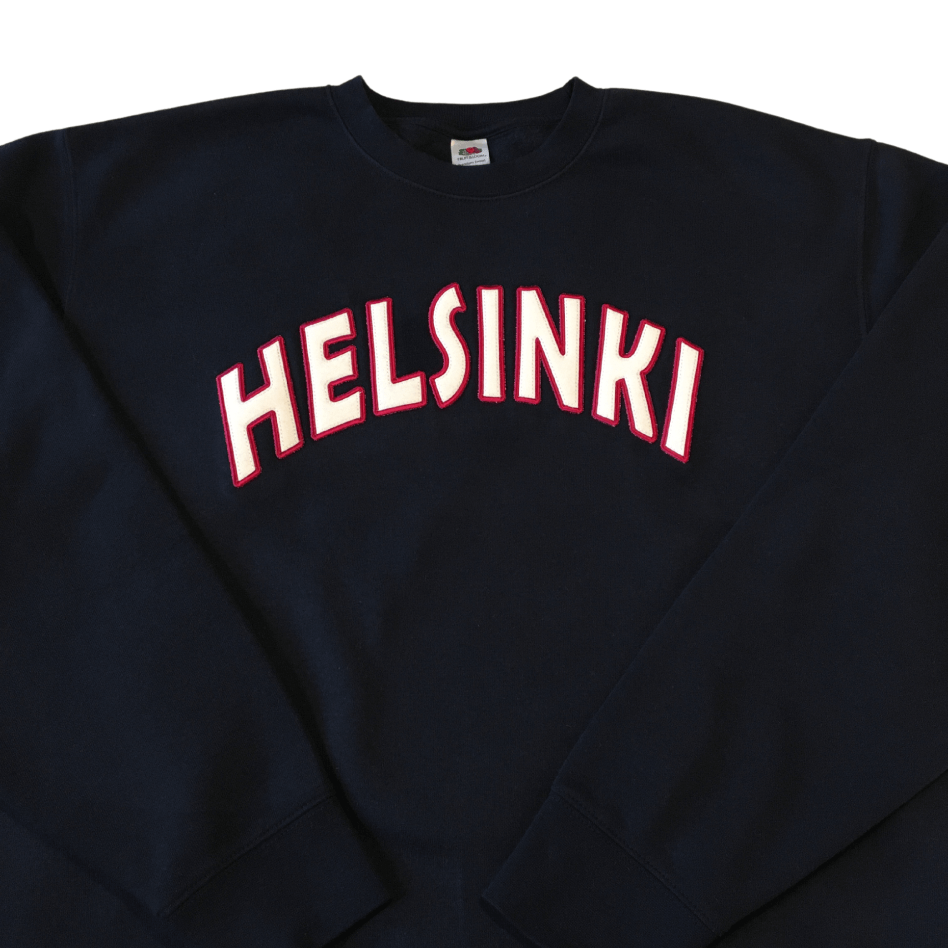 men helsinki applique deep navy sweatshirt front middle