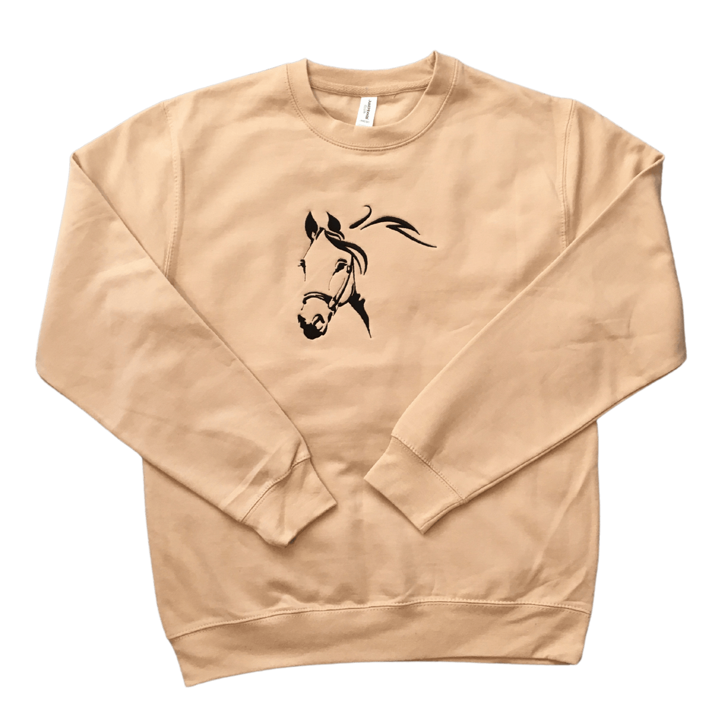 women horse head beige sweatshirt front ful