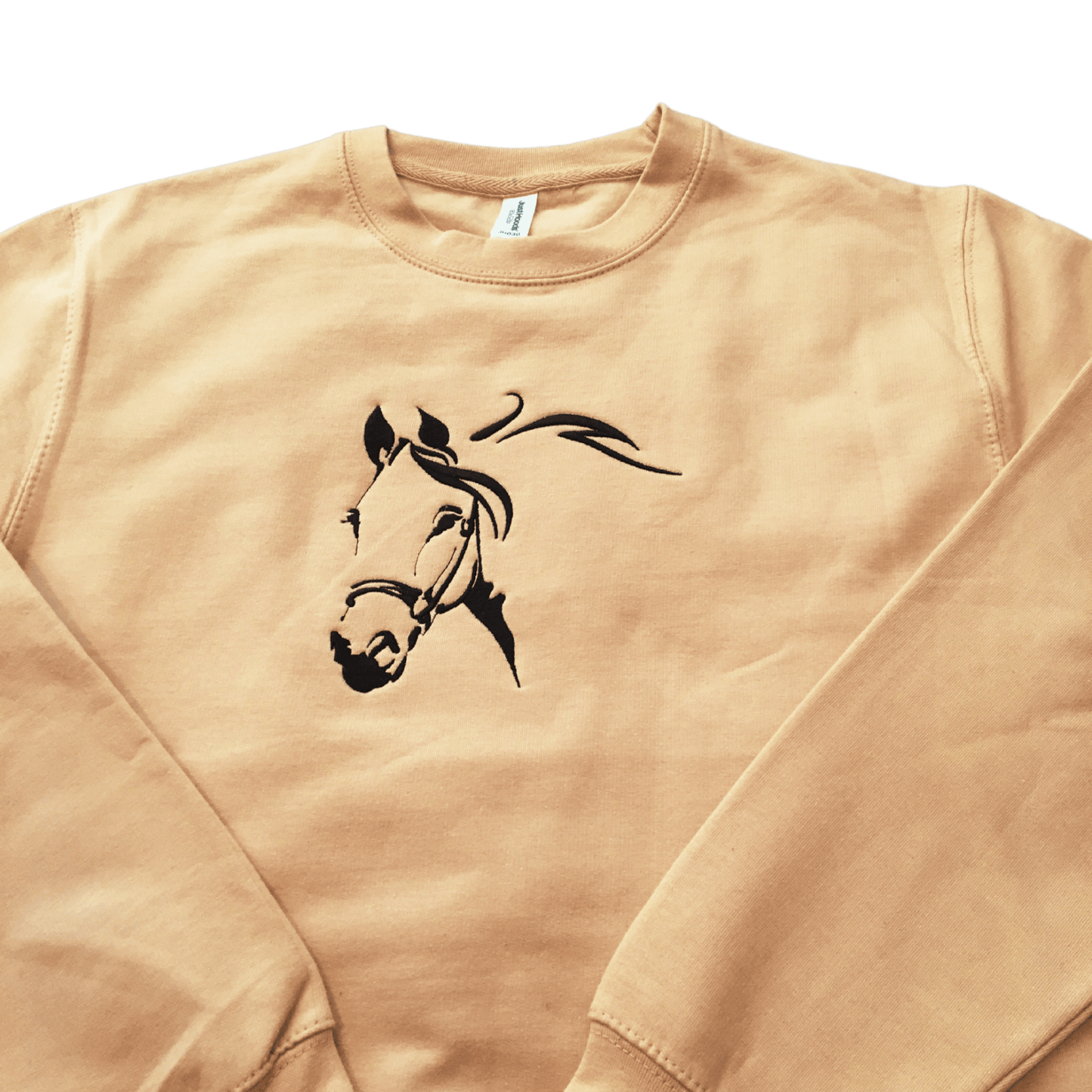 women horse head beige sweatshirt front middle