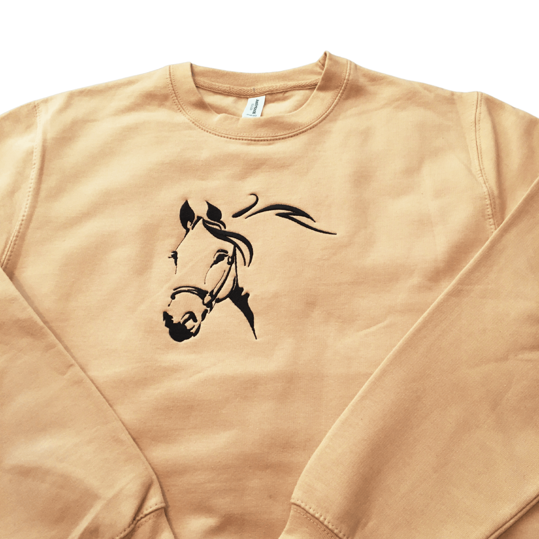 women horse head beige sweatshirt front middle