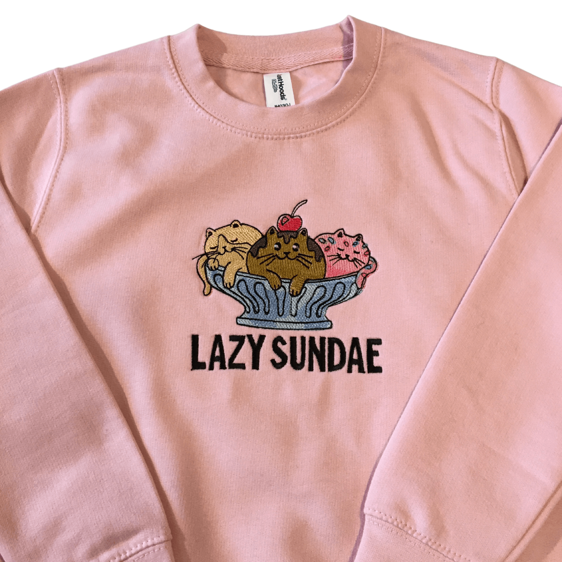 kids lazy sundae baby pink sweatshirt front middle