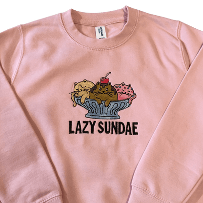 kids lazy sundae baby pink sweatshirt front middle