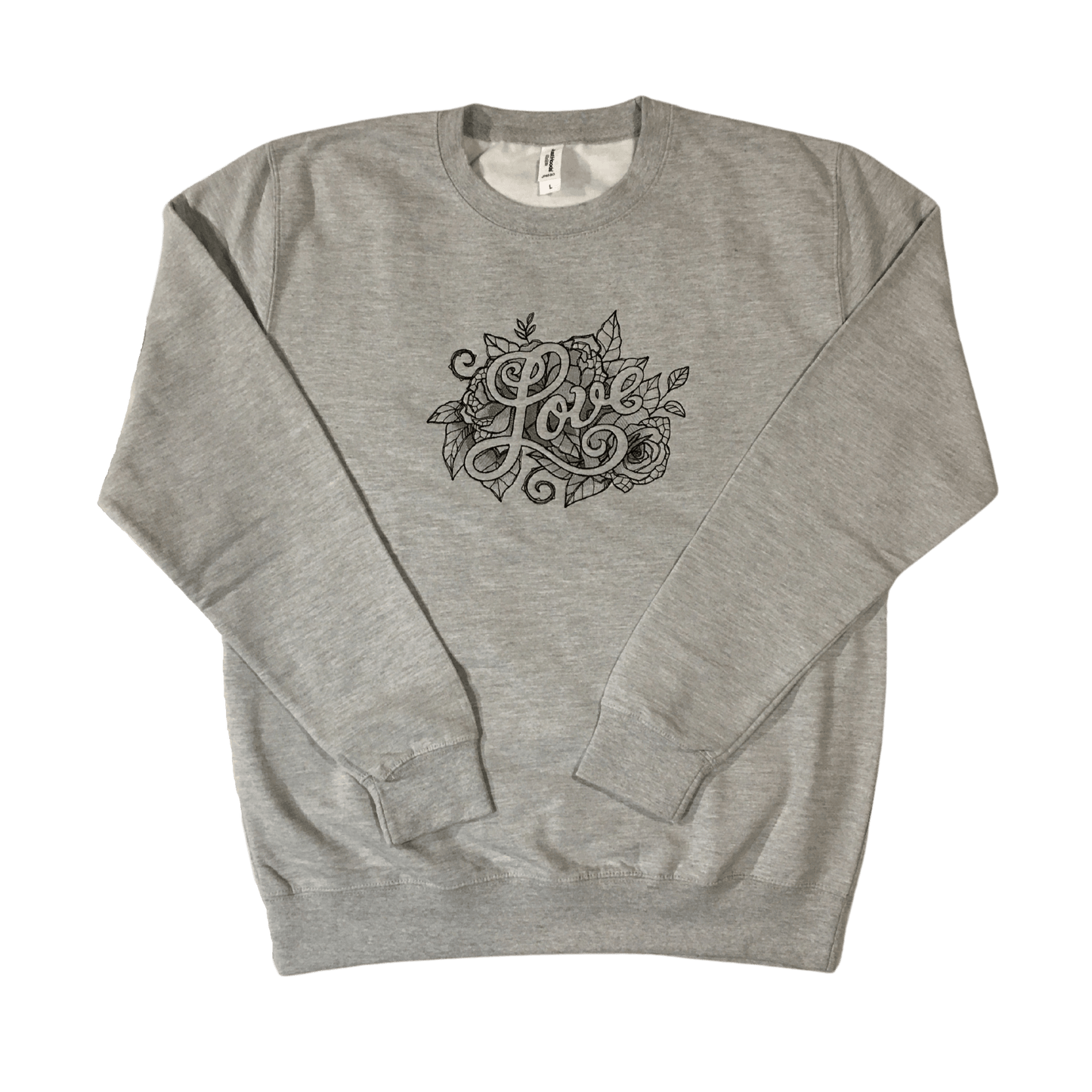 women love without limits grey sweatshirt front ful