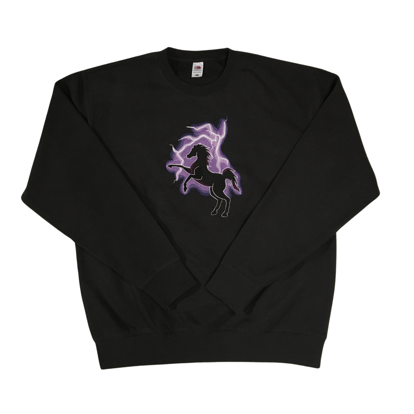 men majestic stallion black sweatshirt front ful