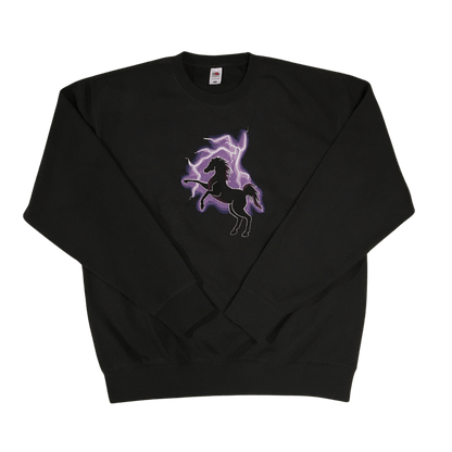 men majestic stallion black sweatshirt front ful