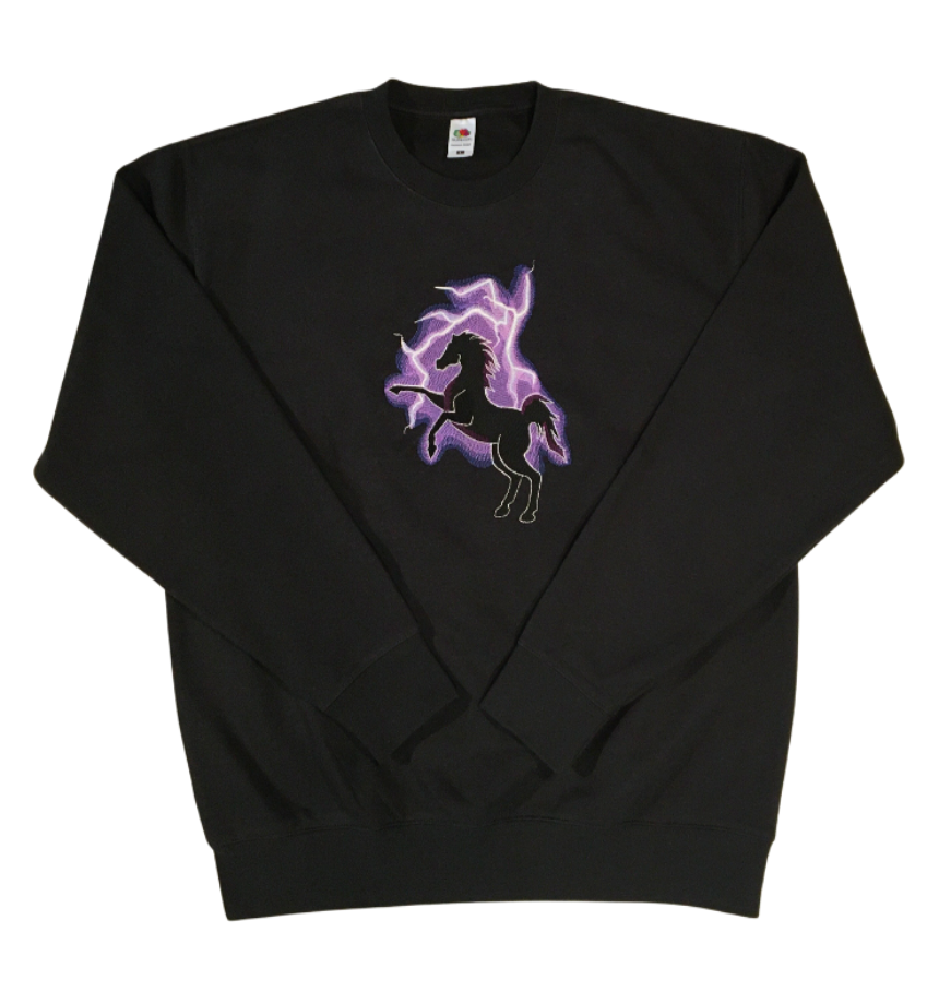 men majestic stallion black sweatshirt front full