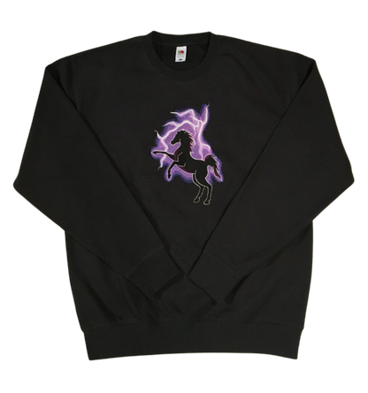 men majestic stallion black sweatshirt front full