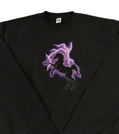 men majestic stallion black sweatshirt front middle