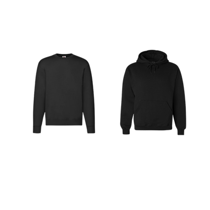 men sample hoodie and sweatshirt