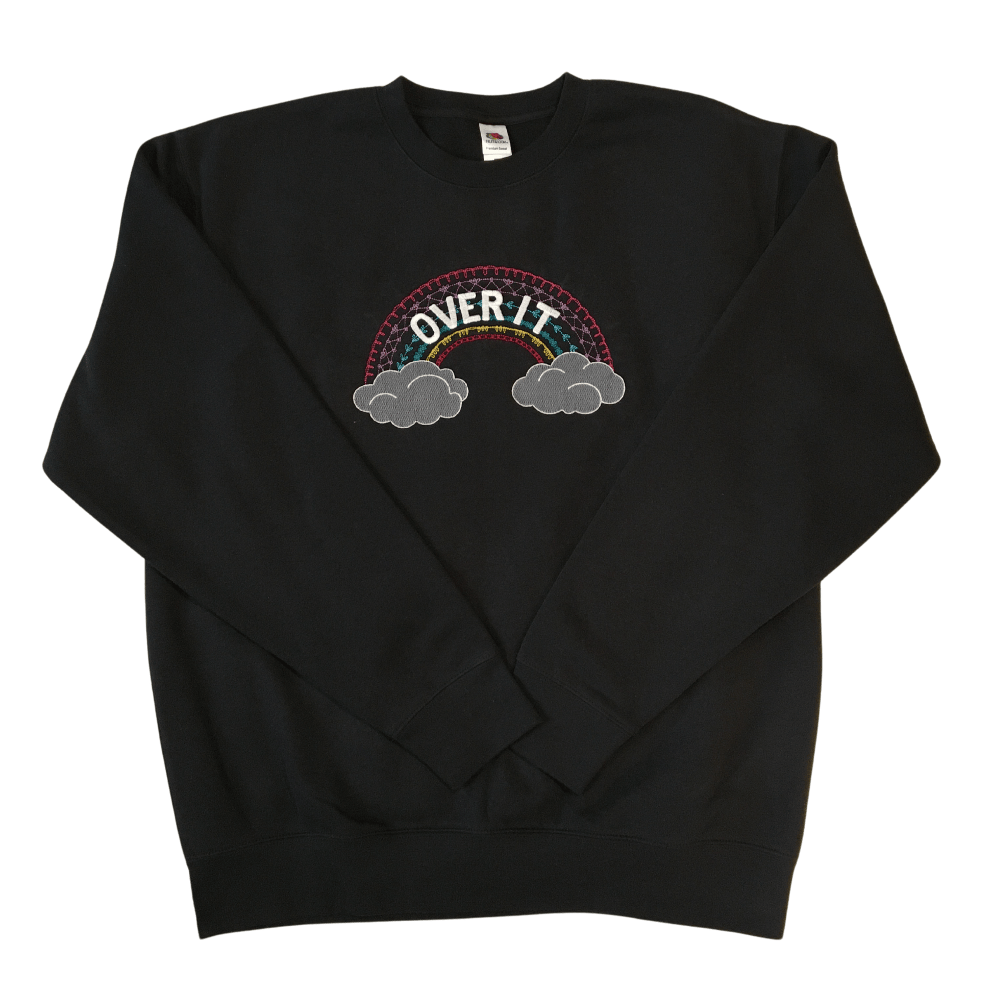 men over it black sweatshirt front ful