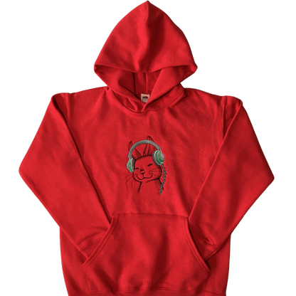 kids party bunny red hoodie front ful