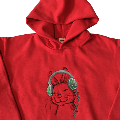 kids party bunny red hoodie front middle