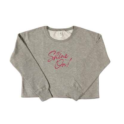 women shine on grey cropped sweatshirt front ful