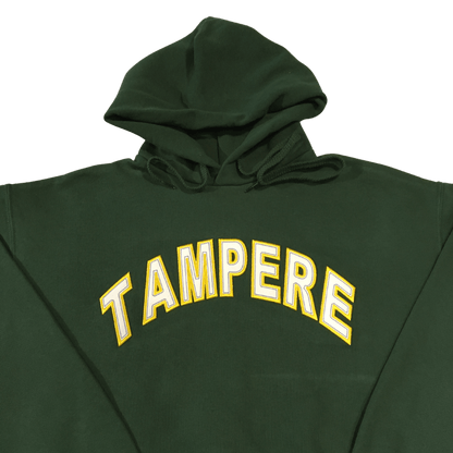 men tampere applique green hoodie front middle